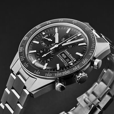 Pre-owned Louis Erard Louiserard Sportive, M, S/s, Blk Chrno-d,s/s-b,m A