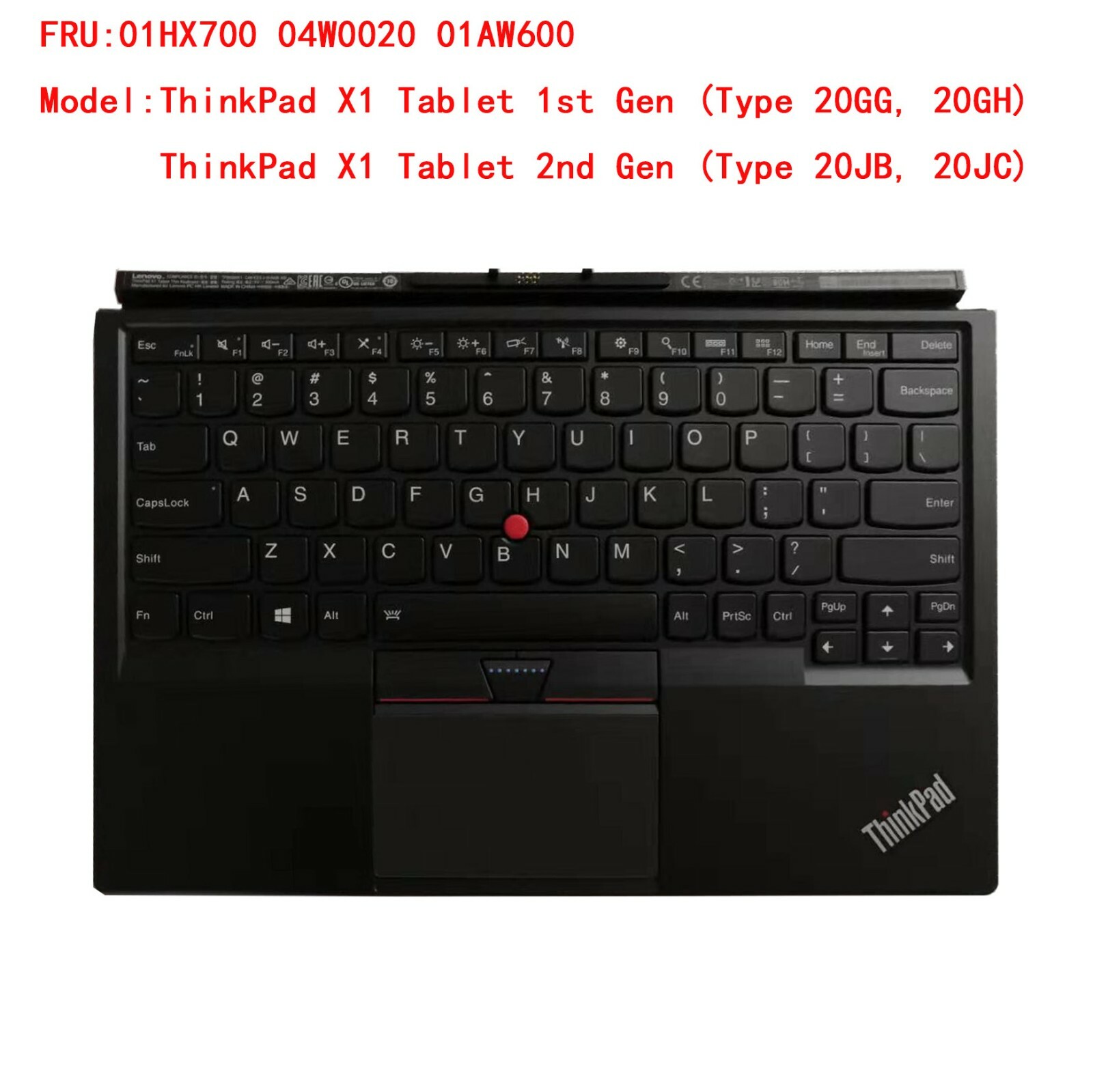 Lenovo Thinkpad X1 Tablet 1 Gen 2 Gen Thin Keyboard 01AW600