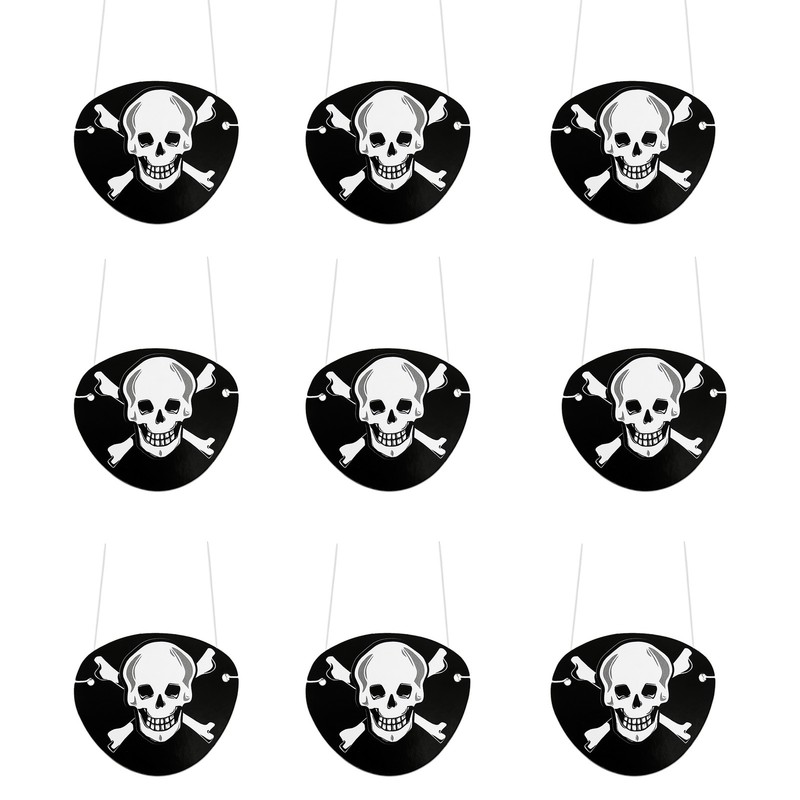9 Augenklappen Piraten Schwarz Totenkopf Fasching PiratenkostÃ¼M Geburstag