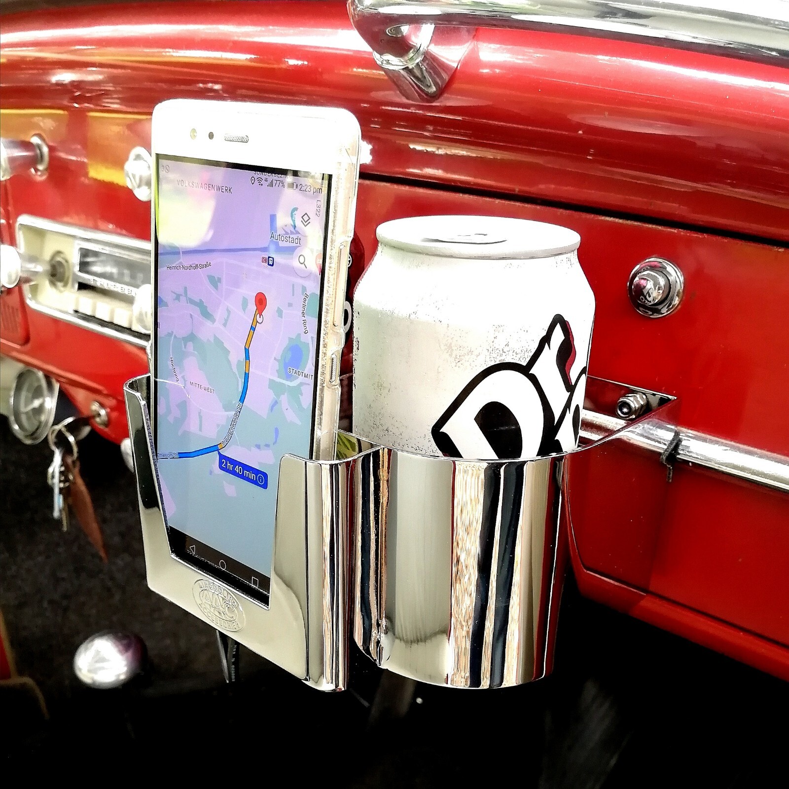 Beetle Cup Holder Phone holder Drink holder Magnetic cup holder Chrome AAC350