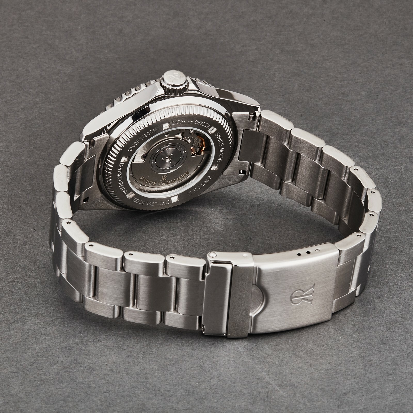 Pre-owned Revue Thommen Men's Diver Black Dial Stainless Steel Automatic Watch 17572.2134
