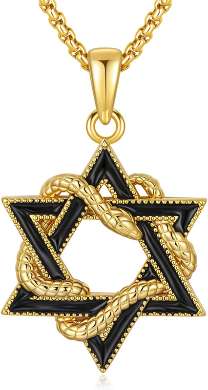 Star of David Necklace 925 Sterling Silver Star of David Pendant Animal/Tree of