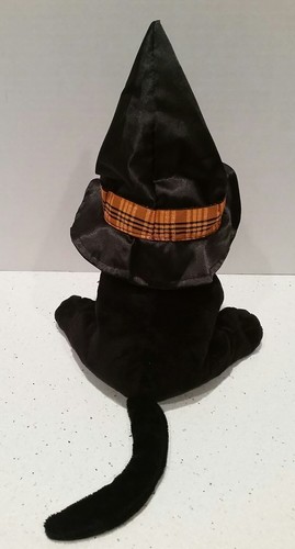 TY Pluffies MERLIN Halloween black cat 2005 MWMT #32058 plush beanie toy
