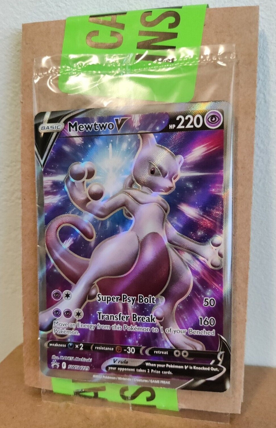 Pokemon Go Mewtwo V Full Art Promo SWSH229 SEALED Pokemon