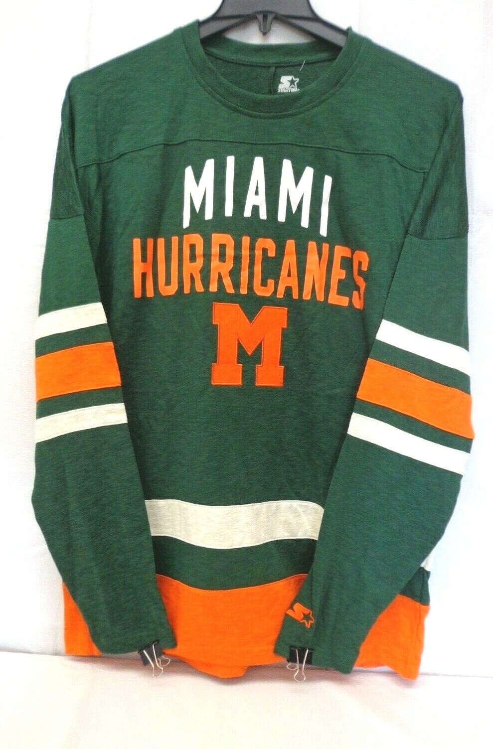 HURRICANESジャージ Miami Hurricanes Men's L Starter First String Football Style