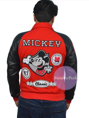 Michael Jackson Mickey Mouse Jacket, MJ Mickey Mouse Varsity Jacket with MM LOGO