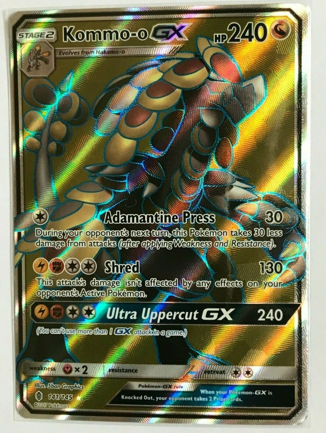 Kommo-o GX FULL ART ULTRA RARE 141/145 SM Guardians Rising