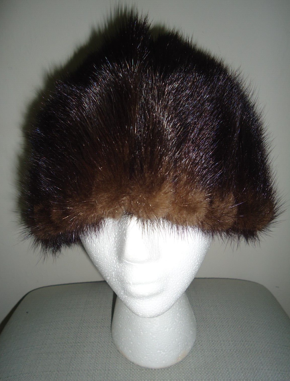 Black Brown Fur Winter Cap