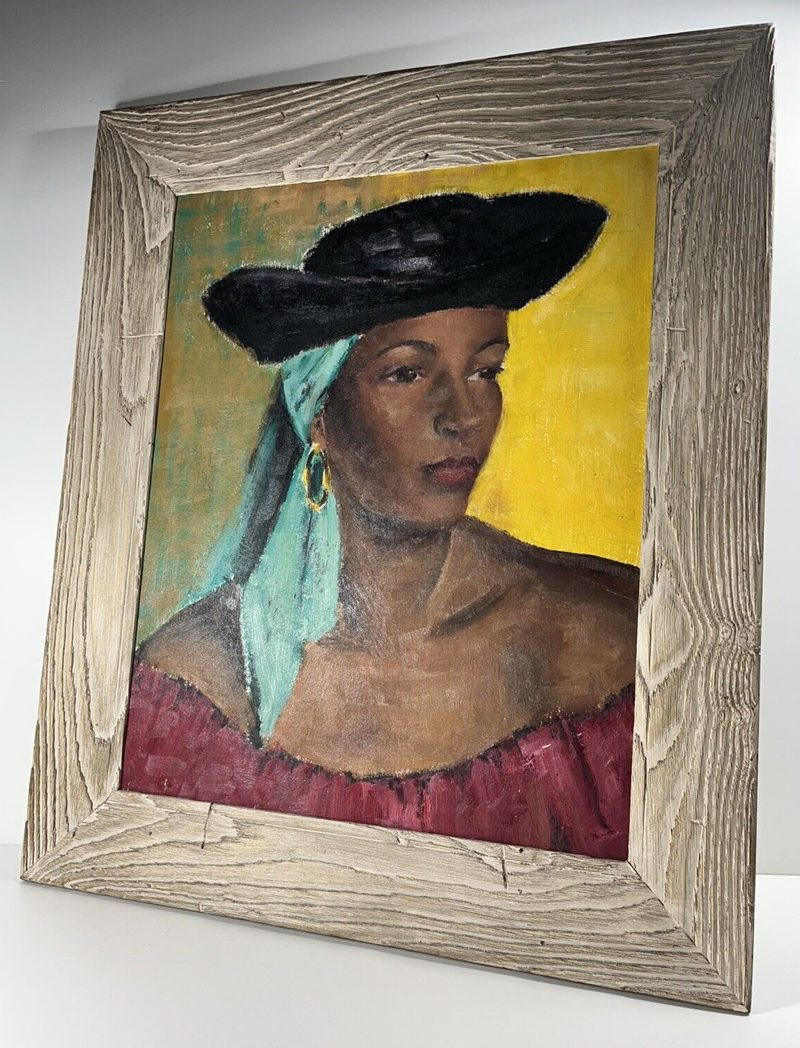 DOROTHY C NEAL AFRICAN AMERICAN PORTRAIT NICOLAI FECHIN STUDENT OIL PAINTING