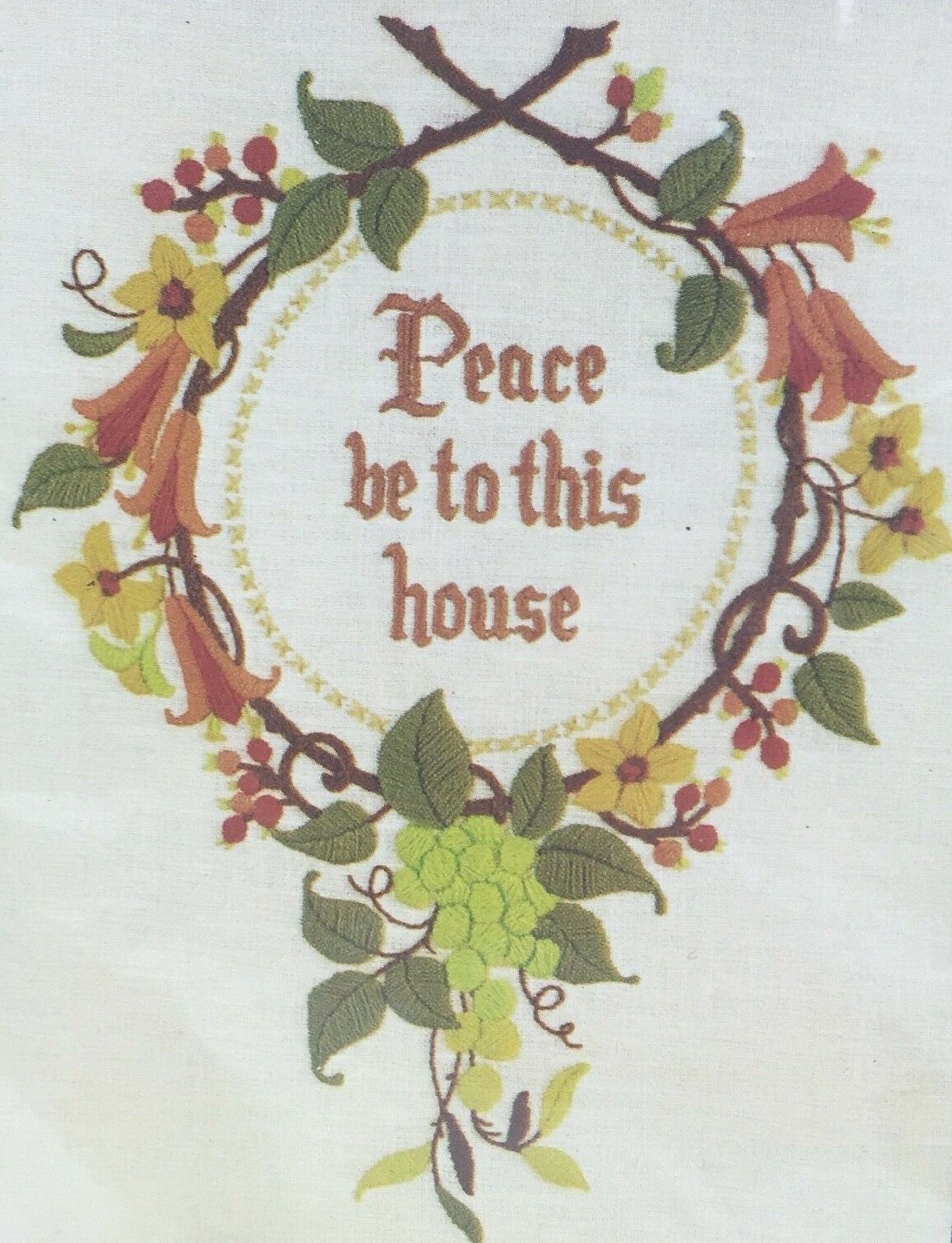Vtg The Creative Circle 314 Peace Be To This House Crewel Embroidery Kit 1979