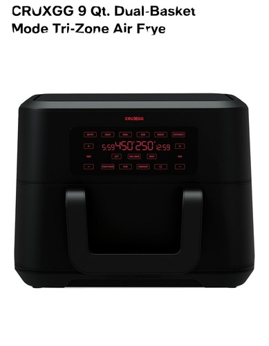 Cruxgg 9 Qt. Dual-basket Dual Mode Tri-zone Air Fryer