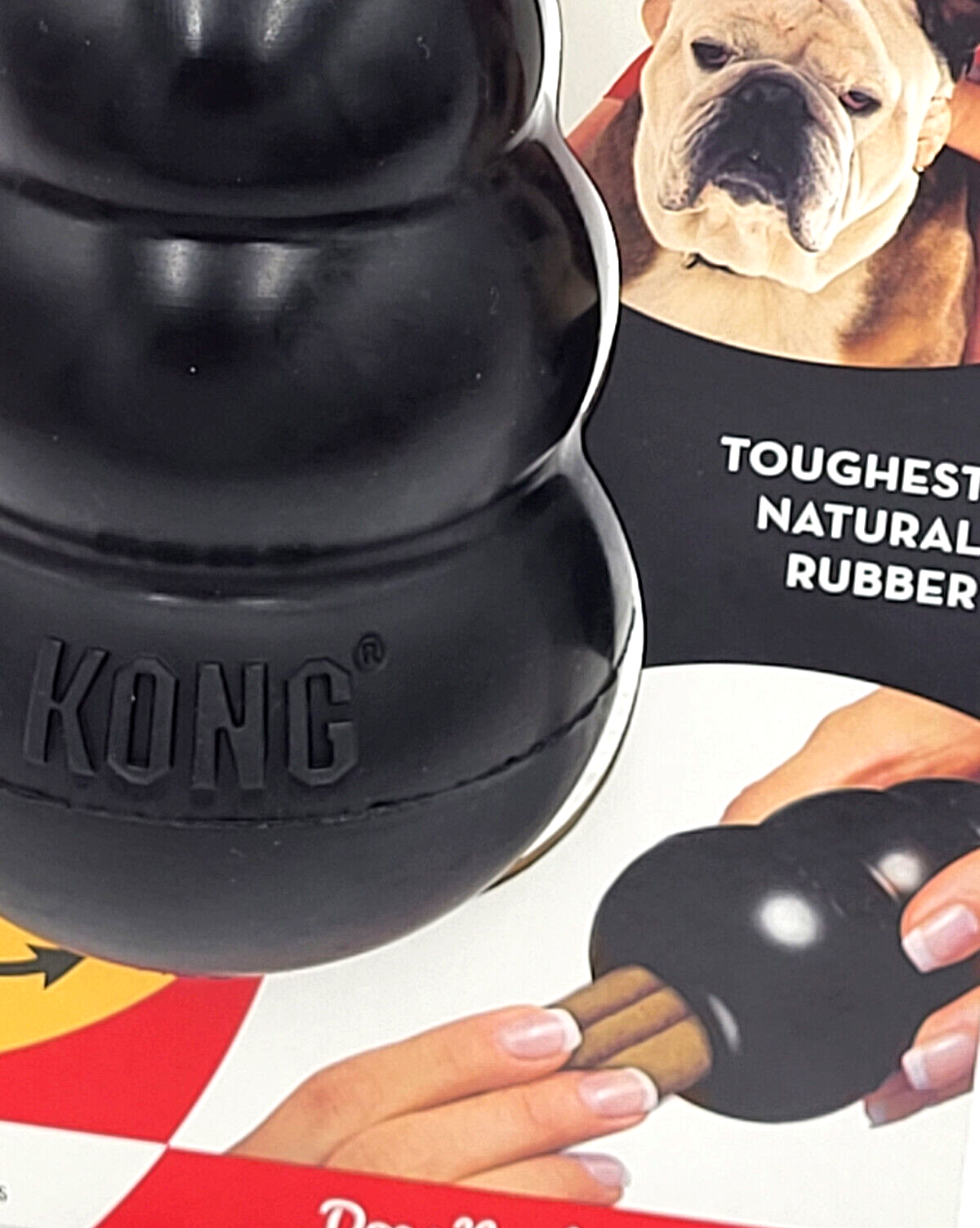 KONG Extreme LARGE Black Durable Rubber Treat Stuffable Fetch & Chew Dog Toy 4"