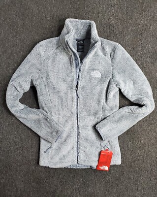 The North Face Womens Jacket Osito 2 Gray Sherpa Fleece Size XS Full Zip NWT