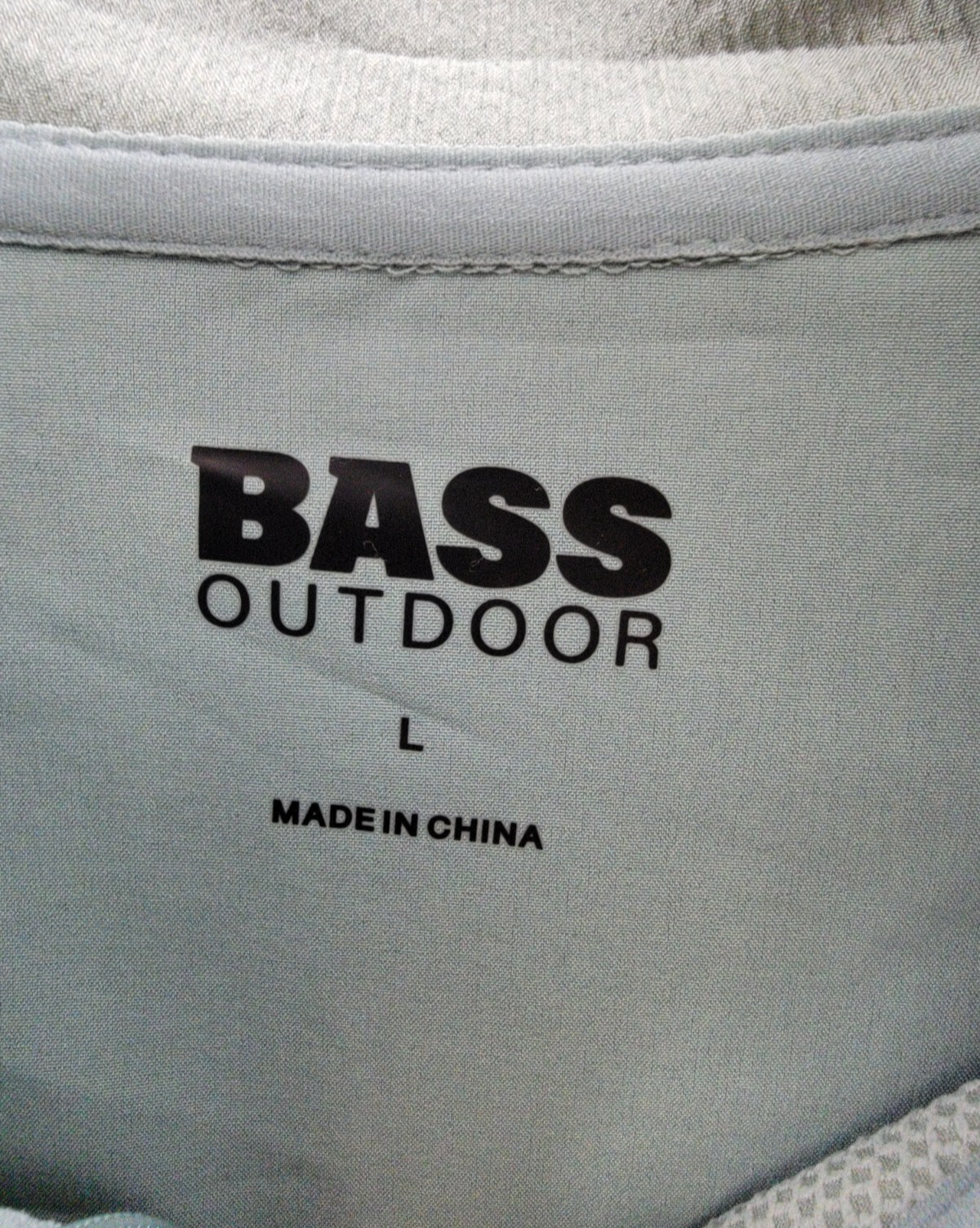 BASS OUTDOOR Trail Jacket Mens L Silver Blue Cationic Mock Neck Full Zip Closure - Picture 10 of 17