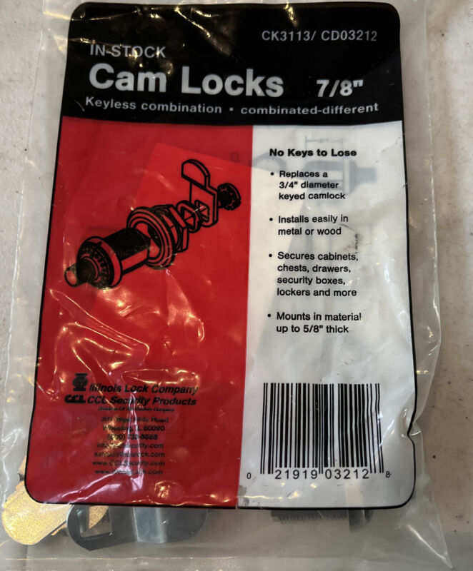CCL Combination Cam lock Keyless #CK113/CD03212 For Up To 5/8” Thick