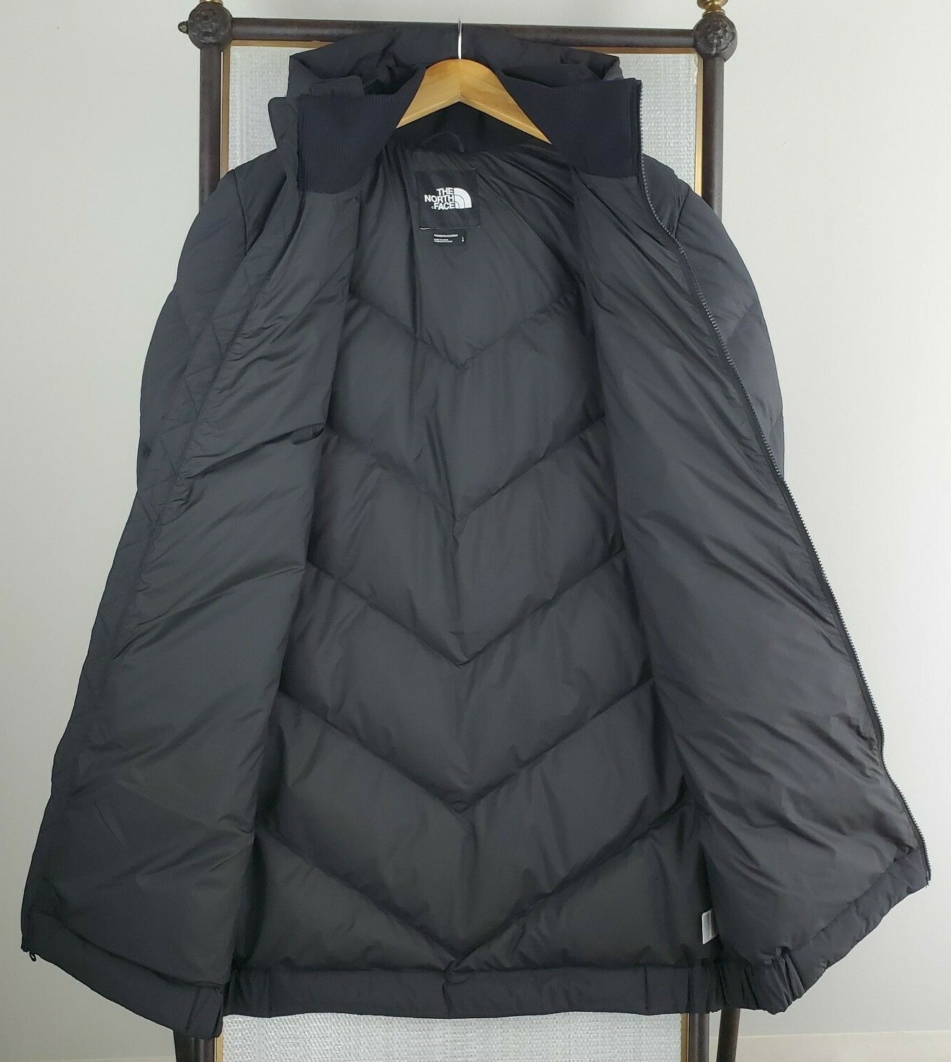 Pre-owned The North Face North Face Size Large 550 Goose Down Hooded Puffy Black Jacket Parka $329
