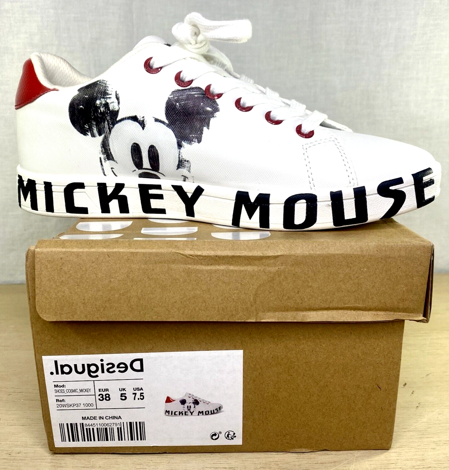 x-masuminnie  Desigual 6103368 DESIGUAL Shoes Cosmic Mickey Mouse White Women Size 7.5