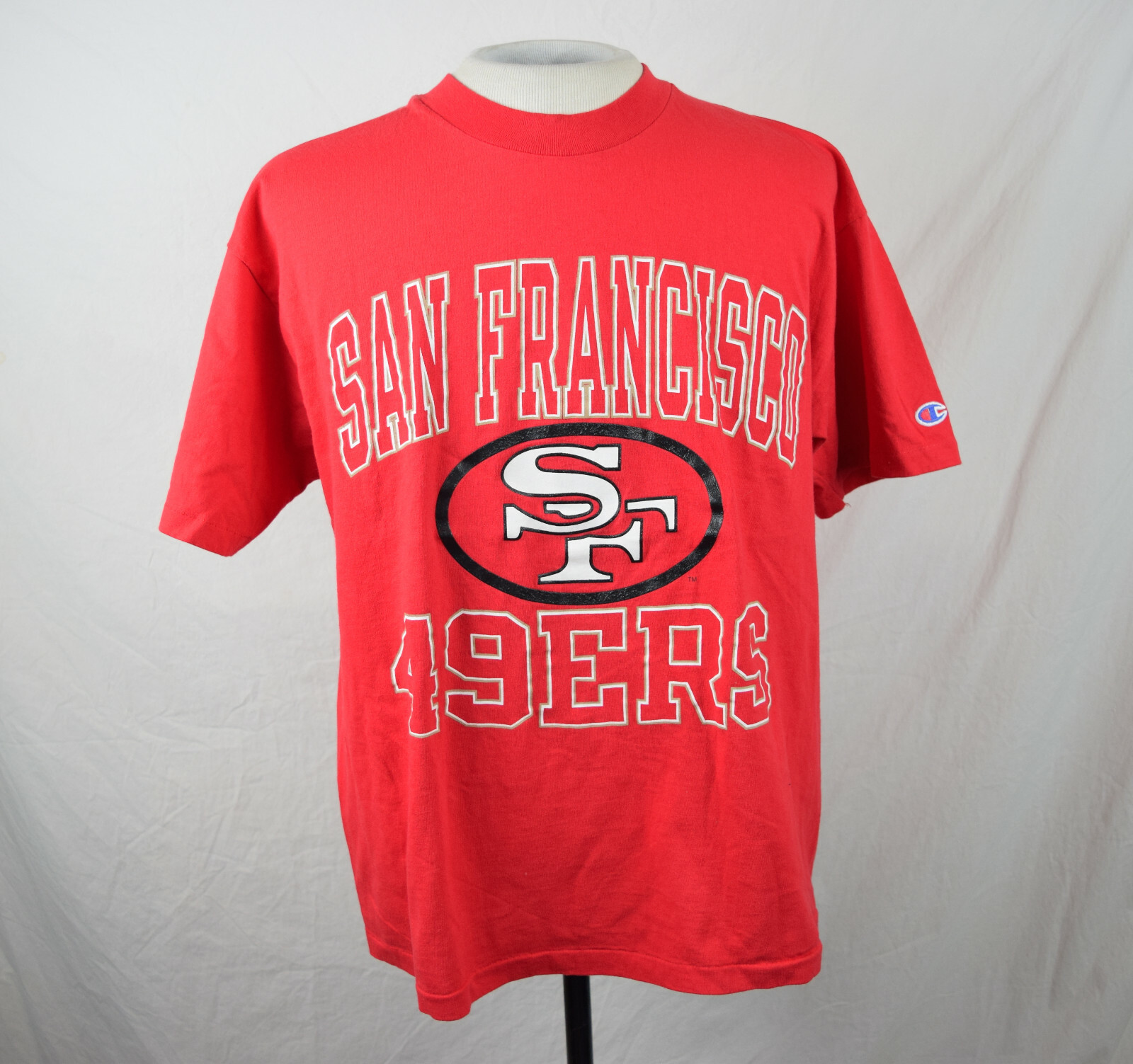 80s 90s Champion 49ers Tシャツ Lリバース チャンピオン Vintage 90s CHAMPION San Francisco 49ers T-Shirt Large Red