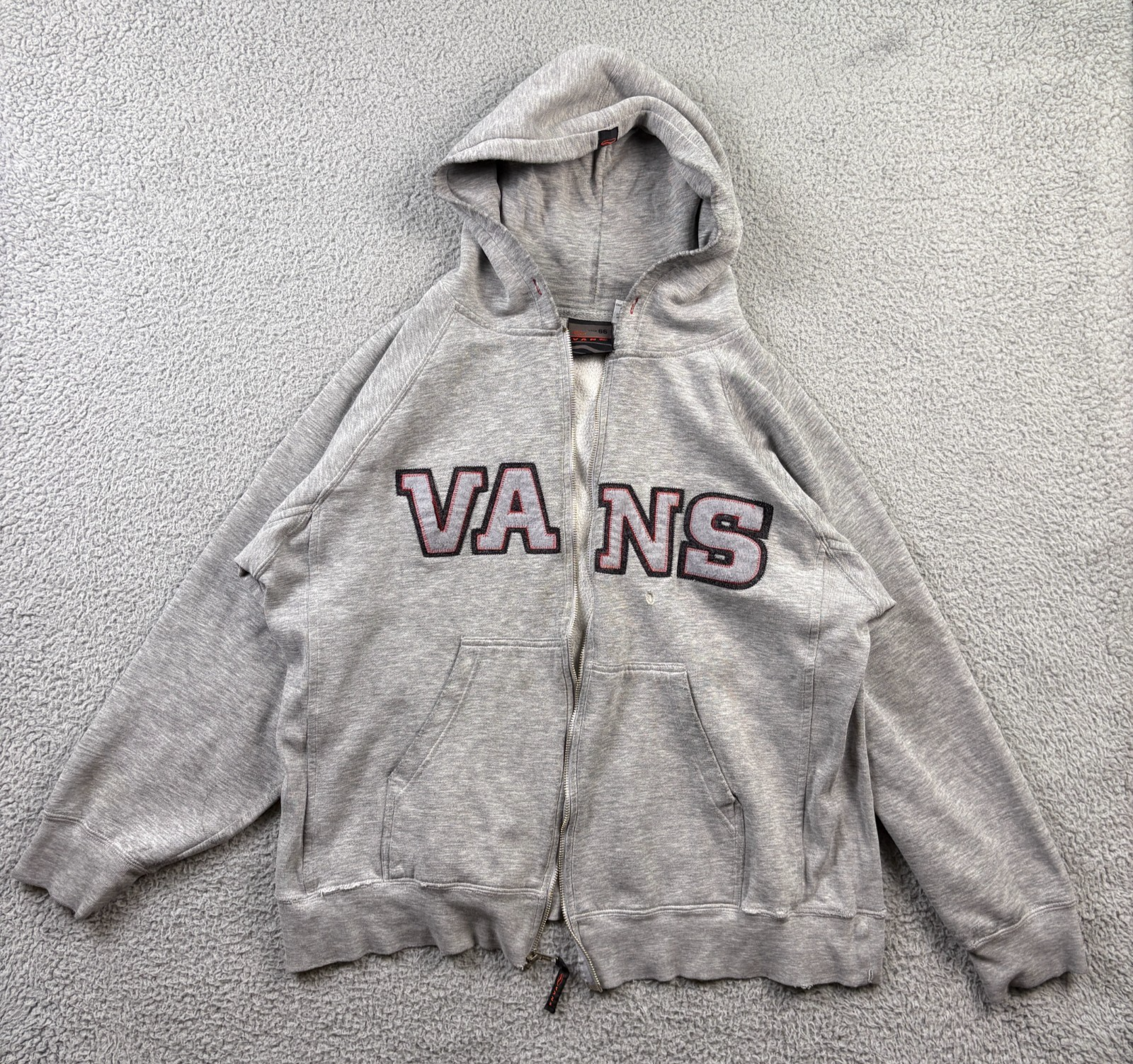 【極希少】VANS M hoodie スウェット × OKEH VTG Vans Hoodie M Gray Full-Zip Sweatshirt Skate Streetwear