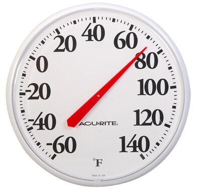 125 Outdoor Thermometer Large Dial Weather Temperature Weather Resistant USA