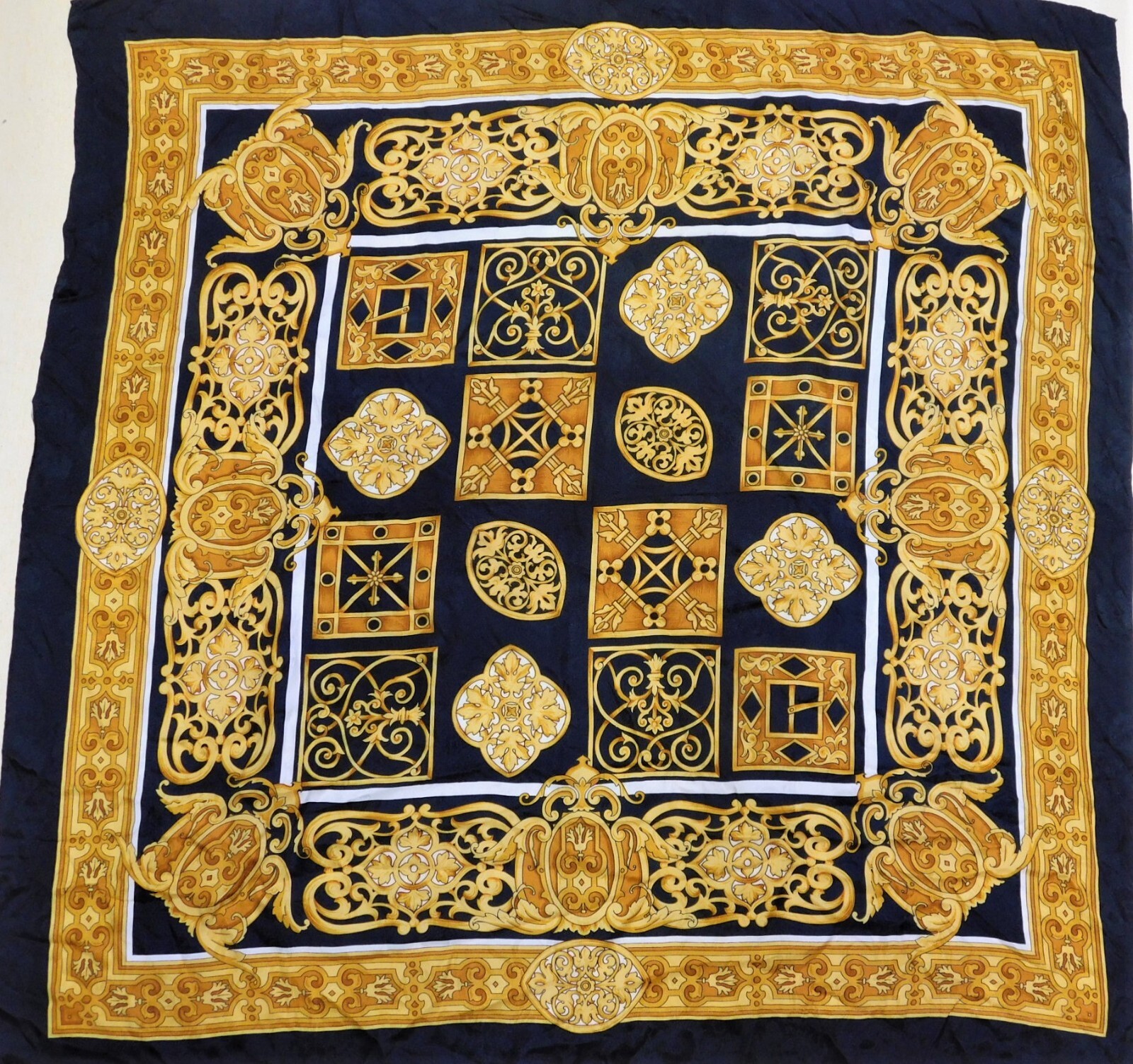 Scarf 100% Pure Silk Vintage Women (1750) 88cm x 90cm | eBay