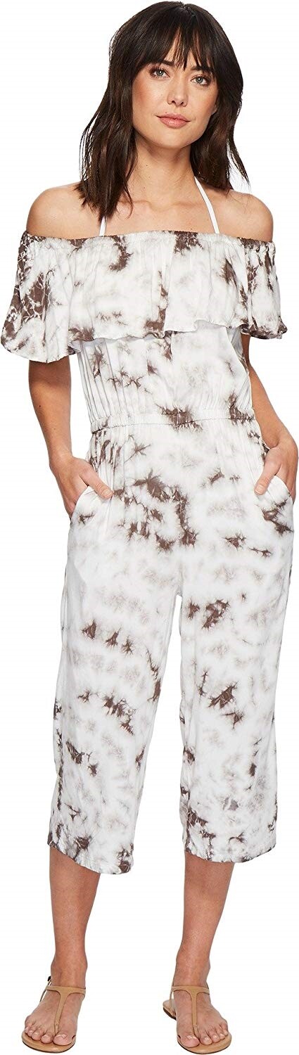 Green Dragon 171489 Womens Crystal Off Shoulder Jumpsuit Charcoal Size Small