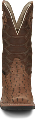 Pre-owned Justin Boots Justin 12in Croc Print Mens Caramel Derrickman Leather Work Boots In Brown