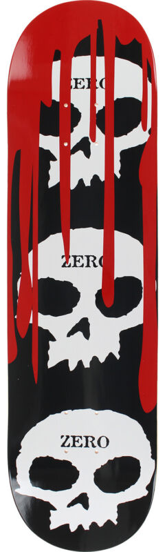 Zero Skateboards 3 Skull With Blood Skateboard Deck - 8" x 31.6"