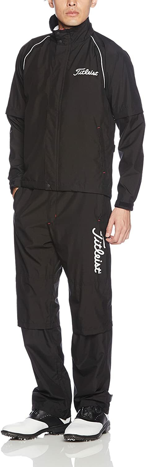 Titleist Golf Stratch Rain Wear Jacket Pants set Black
