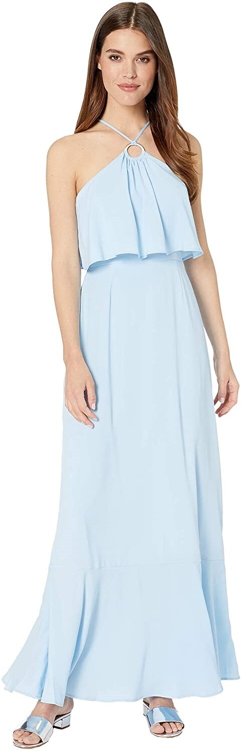 WAYF 252539 Women's Burke Pop-Over Maxi Dress Blue Void Size L