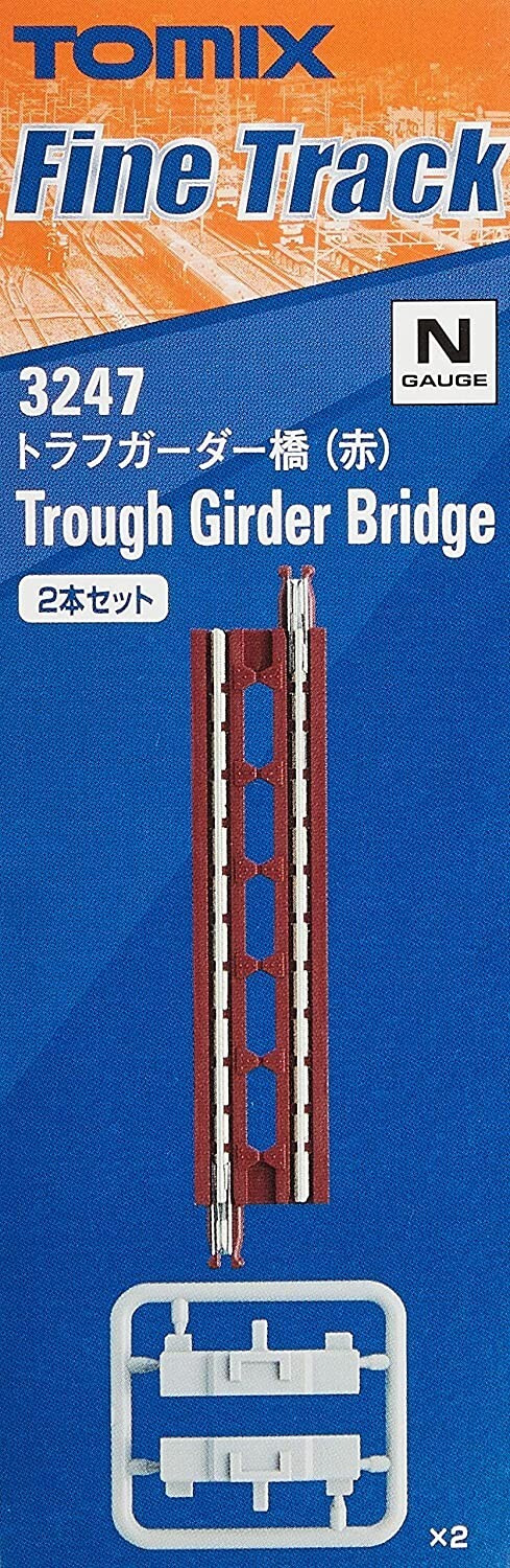 Tomix 3247 Trough Girder Bridge (F) Red 2-pcs N Scale | eBay