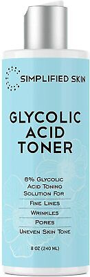 Glycolic Acid Toner 8% for Face (8 oz). Best Exfoliating Facial Peel for (Best Skin Peel For Dark Spots)