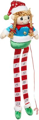 Precious Moments Elf Fabric Metal Christmas Countdown Calendar 191430 Shelf Sit