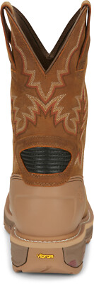 Pre-owned Justin Boots Justin 11in Ct Wp Eh Mens Rust Montana Leather Work Boots
