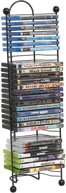 Steel Cd Holder Movie Video Game Storage Display Rack