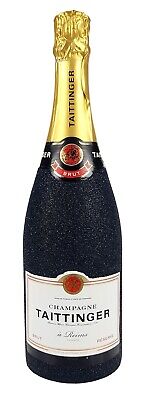 Taittinger Brut Champagner 0,75l (12% Vol) Bling Bling Glitzerflasche in schwa