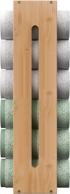 26'' Tall Rolled Towel Rack Wall Mounted, Bathroom Bamboo Mount, 