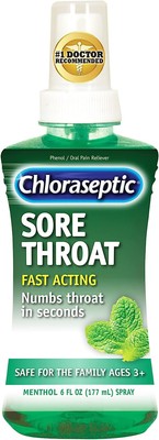 Chloraseptic Sore Throat Spray Fast Relief Cool Menthol Flavor 6 oz EXP: 12/25