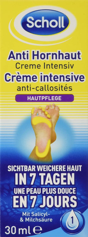 Scholl Anti-Hornhaut Creme Intensiv,Creme gegen Hornhaut,Feuchtigkeitscreme 30ml