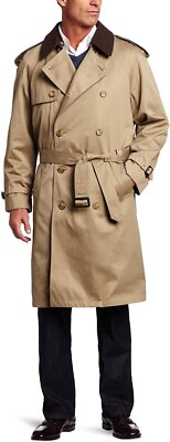 Pre-owned Hart Schaffner Marx Men's Barrington Trench Coat In Tan