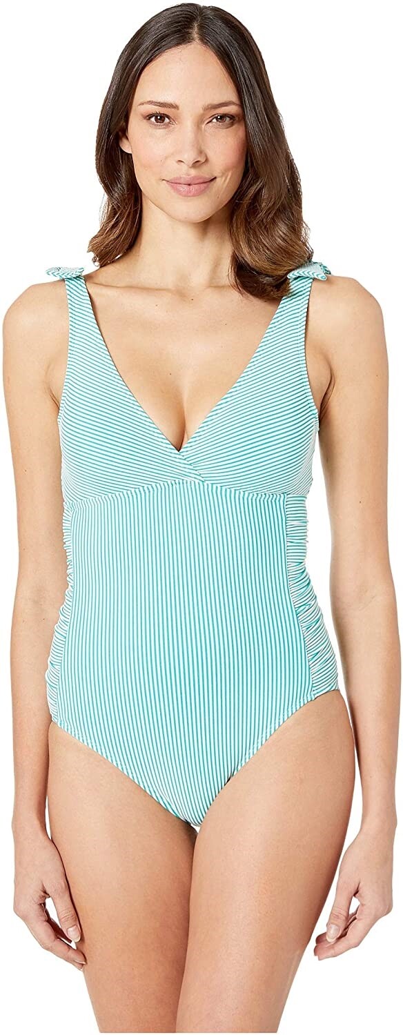 LAUREN RALPH LAUREN Womens 172074 Stripe Underwire One Piece Swimsuit Size 6