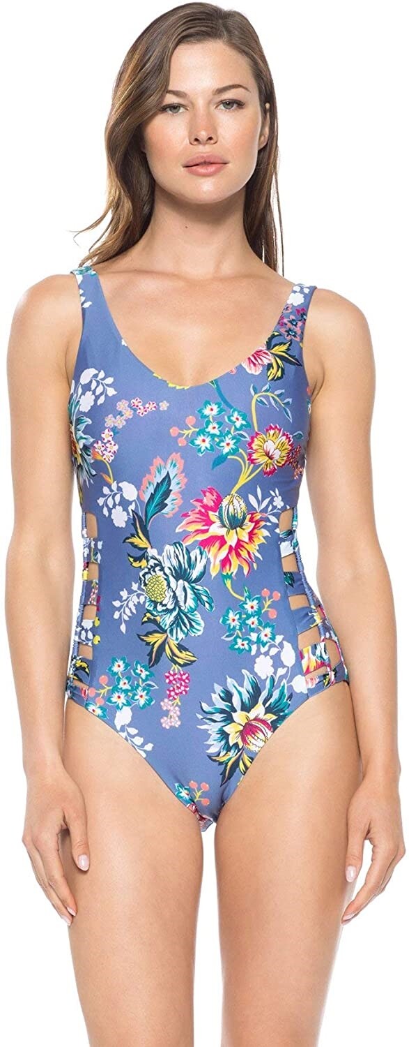 Becca by Rebecca Virtue Womens 236469 Victorian Garden One-Piece Swimsuit Size L