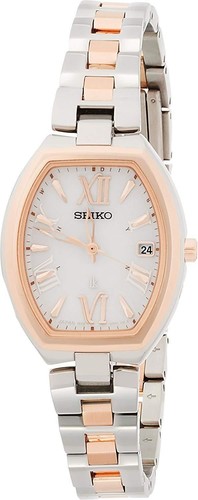 Pre-owned Seiko Lukia Ssqw028 Titanium Model White Dial Solor Radio Women's Watch