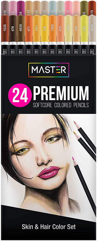 Ed Pencil Skin And Hair Tone Set With Premium Soft Thick Cor