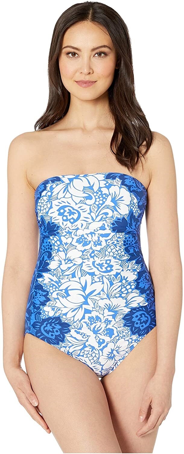 LAUREN RALPH LAUREN Women's 247817 Bandeau Underwire One-Piece Swimsuit Size 6