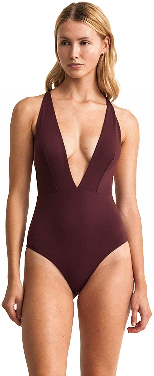 Skin Women's 171386 The Marina Maillot One Piece Burgundy Size S