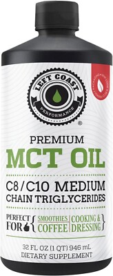 100% Coconut MCT Oil Liquid MCT Oil C8 C10 Sustained Mental Energy Focus 32fl oz