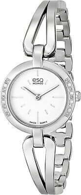 Pre-owned Esq Movado Esq By Movado 07101395 Swiss Quartz Ladies Diamond Steel Watch Corbel