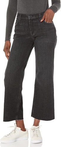 Pre-owned Hudson Women's Rosie High-rise Wide Leg Ankle In Dark Raven
