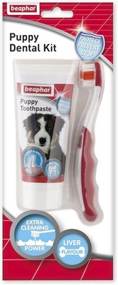Toothbrush and Toothpaste Kit Beaphar 100g Dental Care Puppy Cat Dog